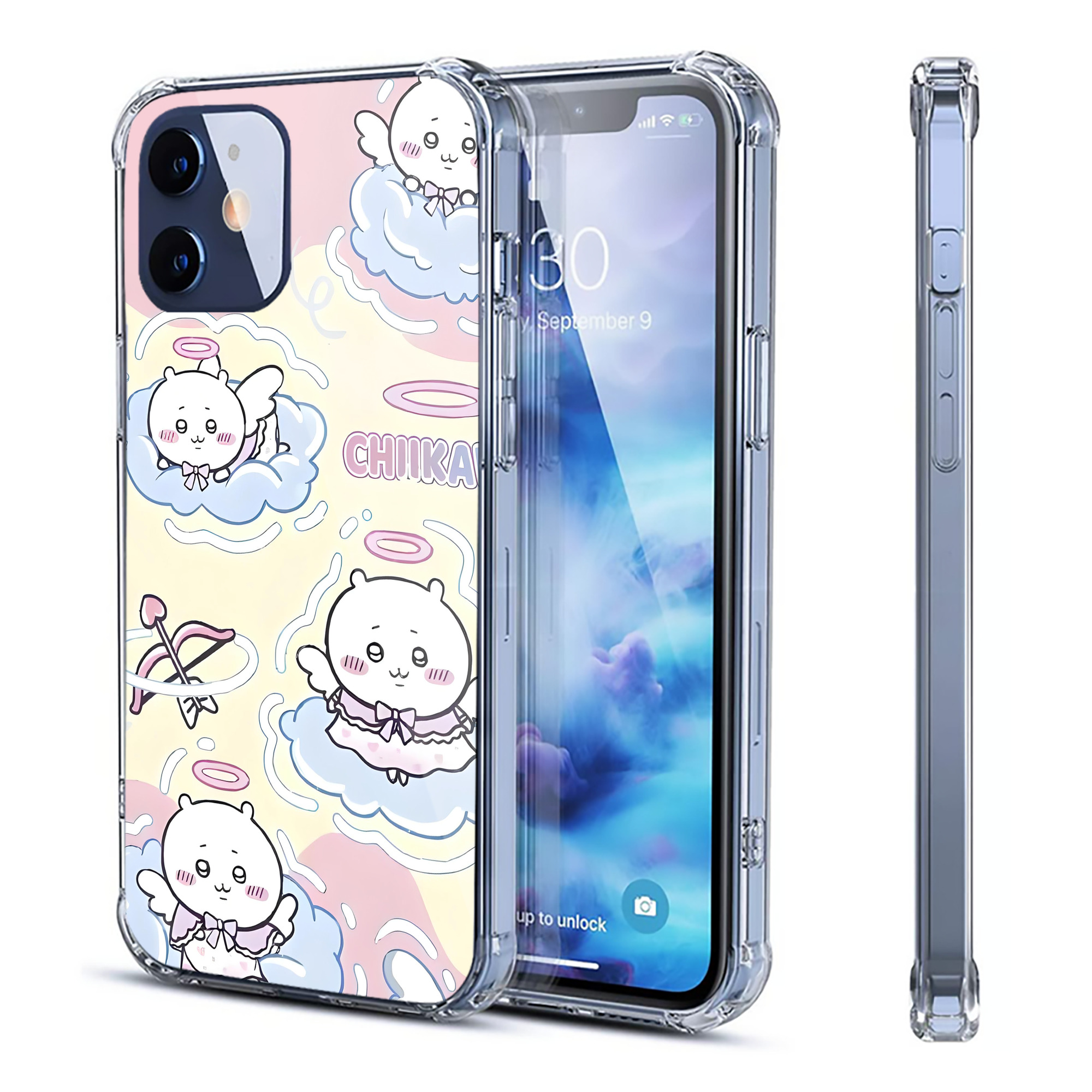 （画像用） ちいかわ Chii-kawa 【iPhone 12シリーズ対応】透明スマホケース（クリアソフトケース）